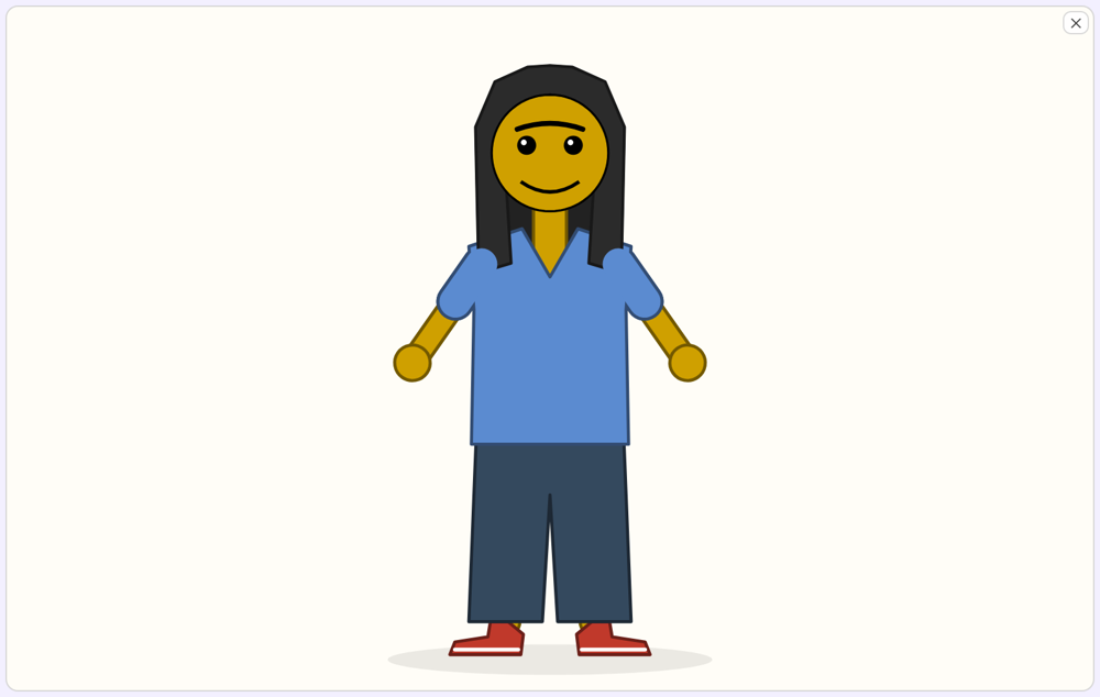 The picture filling the window, an X at its top right.